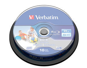 Consumible Verbatim Bd-r 25gb 10pcs 6x Tarrina